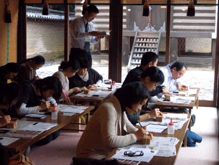 京都・ガレリア亀岡　篆刻教室風景